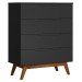 Cômoda Retro Alpi 4 Gavetas Preto - Olivar Móveis