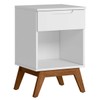Mesa de Cabeceira Alpi 1 Gaveta Branco - Olivar Móveis