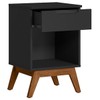 Mesa de Cabeceira Alpi 1 Gaveta Preto - Olivar Móveis