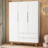 Guarda-Roupa Solteiro Alpi 3 Portas 2 Gavetas Branco - Olivar Móveis