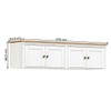 Armário Aéreo para Quarto Maleiro Topázio 4 Portas Madeira Maciça Branco/Freijo - Finestra Móveis