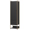 Closet Industrial 1 Porta 2 Gavetas Preto 17321 - Olivar Móveis