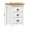 Mesa de Cabeceira Topázio 3 Gavetas Madeira Maciça Branco/Freijo - Finestra Móveis