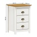 Mesa de Cabeceira Topázio 3 Gavetas Madeira Maciça Branco/Freijo - Finestra Móveis
