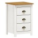 Mesa de Cabeceira Topázio 3 Gavetas Madeira Maciça Branco/Freijo - Finestra Móveis