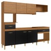Cozinha Compacta 6 Portas 2 Gavetas Naturalle/Preto Fosco Co2624 - Decibal