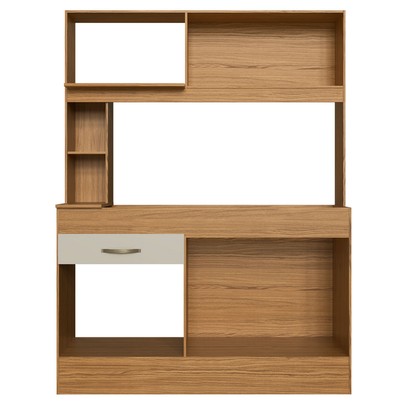 Cozinha Compacta Zeta 4 Portas 1 Gaveta Naturalle/Cristal - Decibal