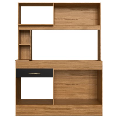 Cozinha Compacta Zeta 4 Portas 1 Gaveta Naturalle/Preto Fosco - Decibal