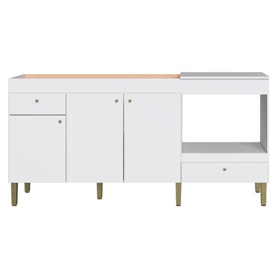 Balcão de Cozinha para Pia 3 Portas 2 Gavetas Branco - Decibal