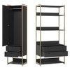 Closet Industrial 1 Porta 4 Gavetas Preto 17520 - Olivar Móveis