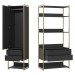 Closet Industrial 1 Porta 4 Gavetas Preto 17520 - Olivar Móveis
