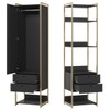 Closet Industrial 1 Porta 4 Gavetas Preto 17521 - Olivar Móveis