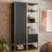 Closet Industrial 1 Porta 4 Gavetas Preto 17521 - Olivar Móveis