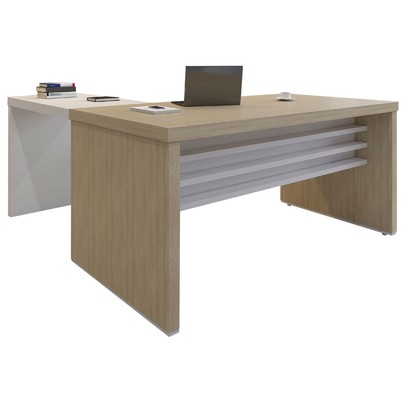 Escritório Completo Executiva Tamburato Carvalho/Branco - Artany Móveis