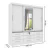 Guarda-Roupa Casal Chicago 3 Portas 9 Gavetas com Espelho Neve - Tcil Móveis