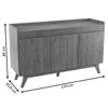 Balcão Buffet Miami 3 Portas Mel/Black - Viero Móveis