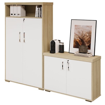 Escritório Completo Tamburato 4 Portas Carvalho/Branco - Artany Móveis