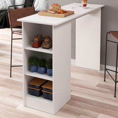 Bancada de Cozinha Ravenna 3 Prateleiras Branco - Jcarvalho