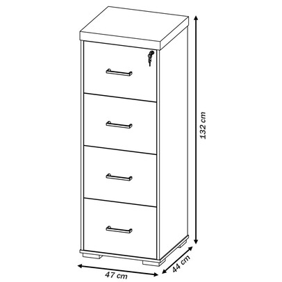 Gaveteiros Tamburato 8 Gavetas Carvalho/Branco - Artany Móveis