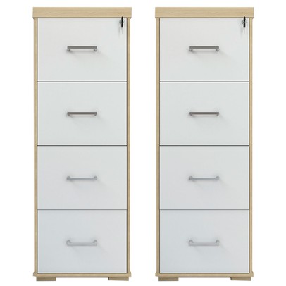 Gaveteiros Tamburato 8 Gavetas Carvalho/Branco - Artany Móveis