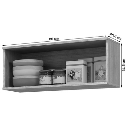 Armário Aéreo Cozinha Verace 80 Cm 1 Porta Basculante Marrocos/Off White - Mx Móveis