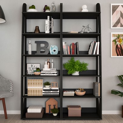 Estante para Livros Floripa 10 Prateleiras Preto  - Pnr Móveis