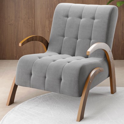 Poltrona Cecilia Seda/Cinza - Vian