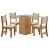 Mesa de Jantar 4 Lugares Siena Mel/Creme - Viero Móveis