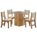 Mesa de Jantar 4 Lugares Siena Mel/Creme - Viero Móveis