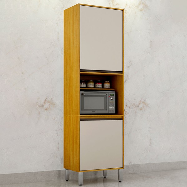 Paneleiro Eduarda 2 Portas Cinamomo/Off White - Chf Móveis