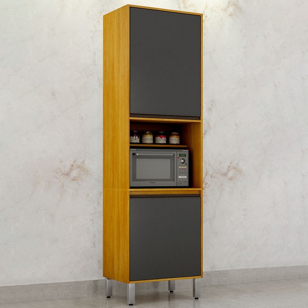 Paneleiro Eduarda 2 Portas Cinamomo/Grafite - Chf Móveis