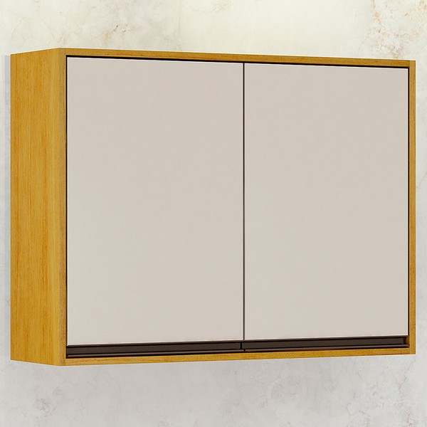 Armário Aéreo Cozinha 80 Cm Eduarda 2 Portas Cinamomo/Off White - Chf Móveis