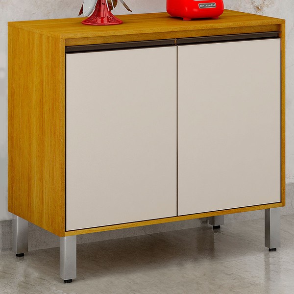 Armário de Cozinha Eduarda 2 Portas Cinamomo/Off White - Chf Móveis