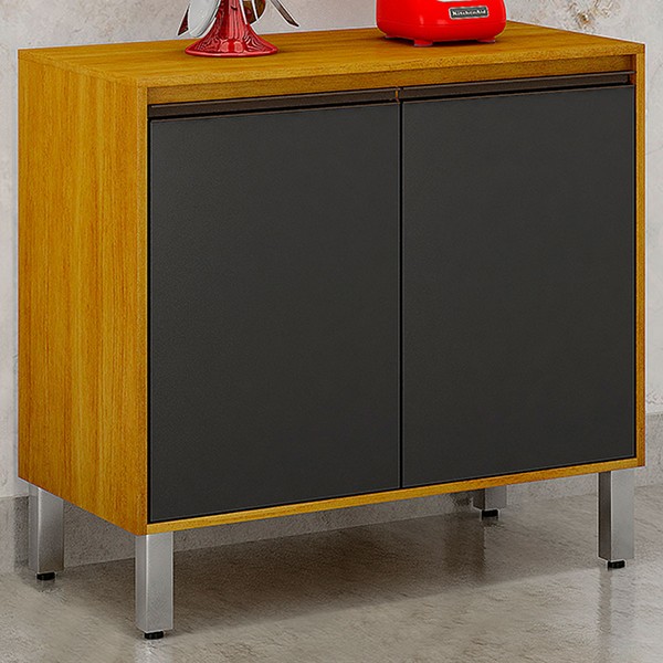 Armário de Cozinha Eduarda 2 Portas Cinamomo/Grafite - Chf Móveis