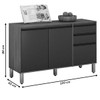 Balcão de Cozinha Eduarda 3 Portas 2 Gavetas Cinamomo/Off White - Chf Móveis