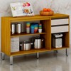 Balcão de Cozinha Eduarda 3 Portas 2 Gavetas Cinamomo/Off White - Chf Móveis