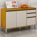 Balcão de Cozinha Eduarda 3 Portas 2 Gavetas Cinamomo/Off White - Chf Móveis