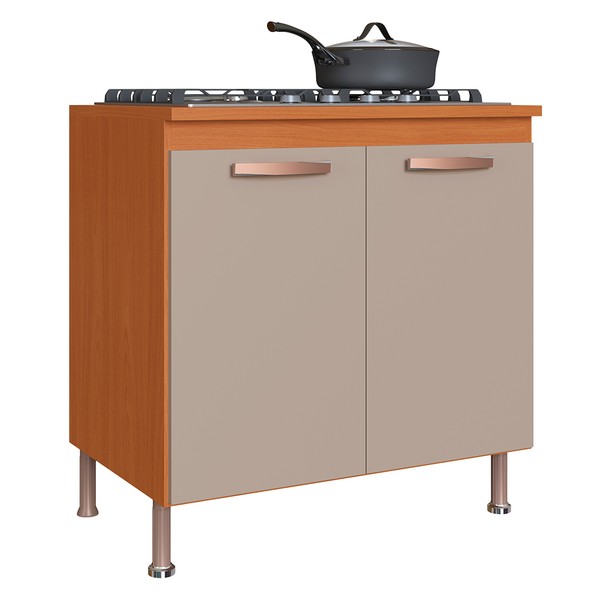Armário de Cozinha para Cooktop 80 Cm 2 Portas Freijó/Camurça - Indékes