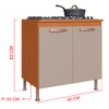 Armário de Cozinha para Cooktop 80 Cm 2 Portas Freijó/Camurça - Indékes