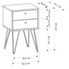 Mesa de Cabeceira Bled 2 Gavetas Branco - Olivar Móveis
