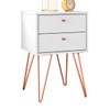 Mesa de Cabeceira Bled 2 Gavetas Branco - Olivar Móveis