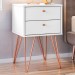 Mesa de Cabeceira Bled 2 Gavetas Branco - Olivar Móveis