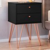Mesa de Cabeceira Bled 2 Gavetas Preto - Olivar Móveis