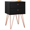 Mesa de Cabeceira Bled 2 Gavetas Preto - Olivar Móveis