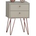 Mesa de Cabeceira Bled 2 Gavetas Off White - Olivar Móveis