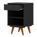 Mesa de Cabeceira Plus 1 Gaveta Preto - Olivar Móveis