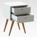 Mesa de Cabeceira 2 Gavetas Branco 10274 - Olivar Móveis