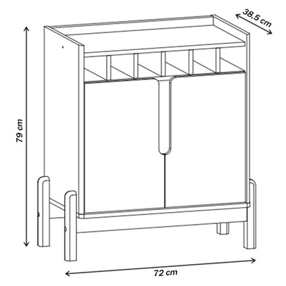 Bar Liz 2 Portas Branco/Cedro - Casa D