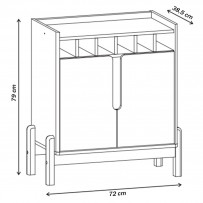 Bar Liz 2 Portas Branco/Cedro - Casa D