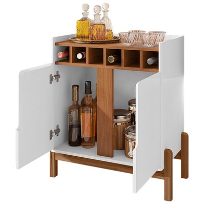 Bar Liz 2 Portas Branco/Cedro - Casa D